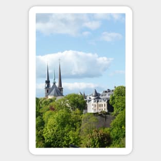 EU; Europe; Luxembourg; Luxembourg; City; Cathedral; Church; old town; park Sticker